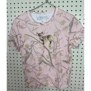 Adorable Pink Camo Fawn T-shirt Size M